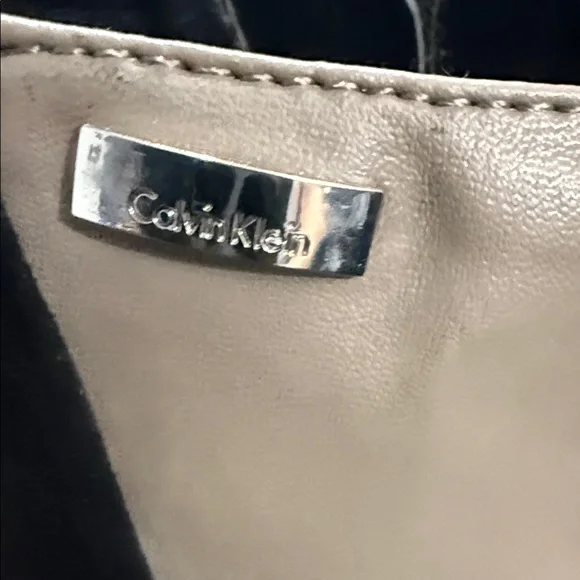 Calvin Klein Black and Beige Heeled Boots - Picture 4 of 11